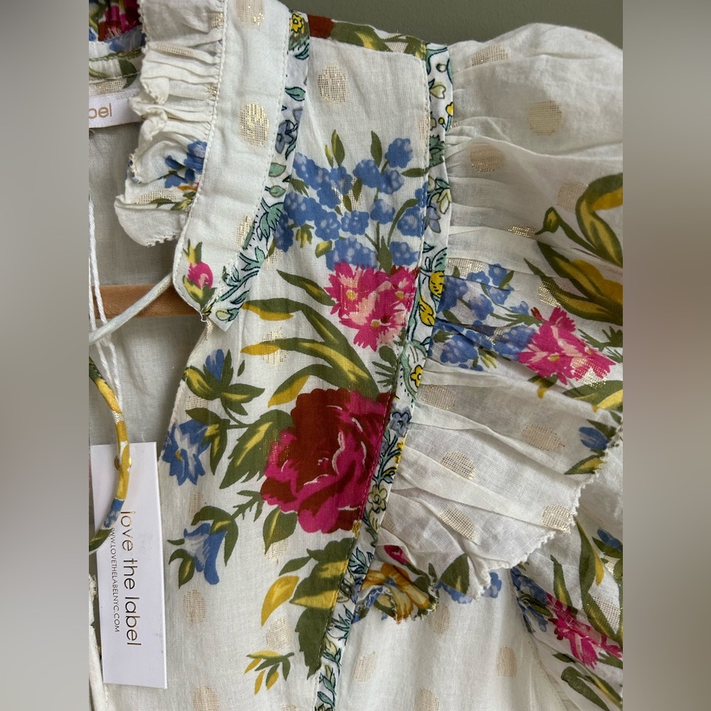 love the label Helena floral ruffle blouse NWT size M - Picture 3 of 9